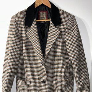 Ventura Quality Blazer Houndstooth Jacket Women's Size M Medium EUC Wool Acrylic